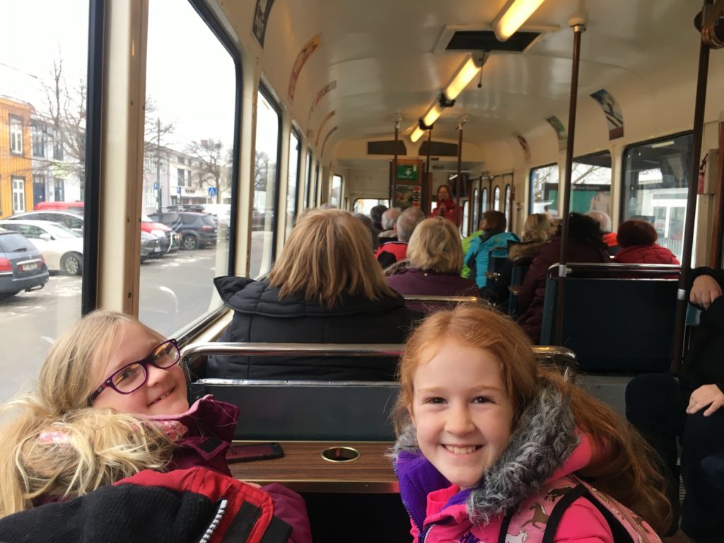 Twins on the trondheim Norway Tram 